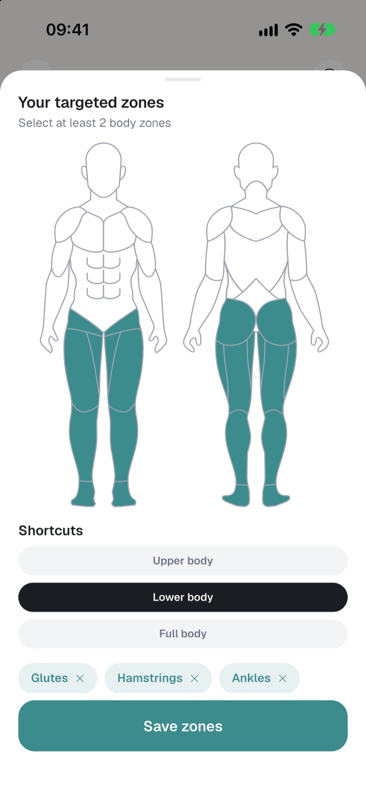 Body zone picker for targeting a specific area